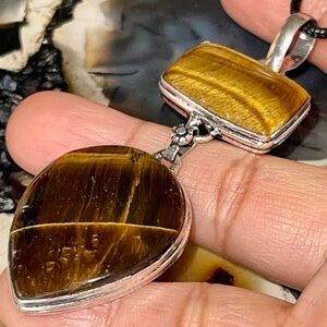 Large Golden Brown Tiger Eye Pendant 3”